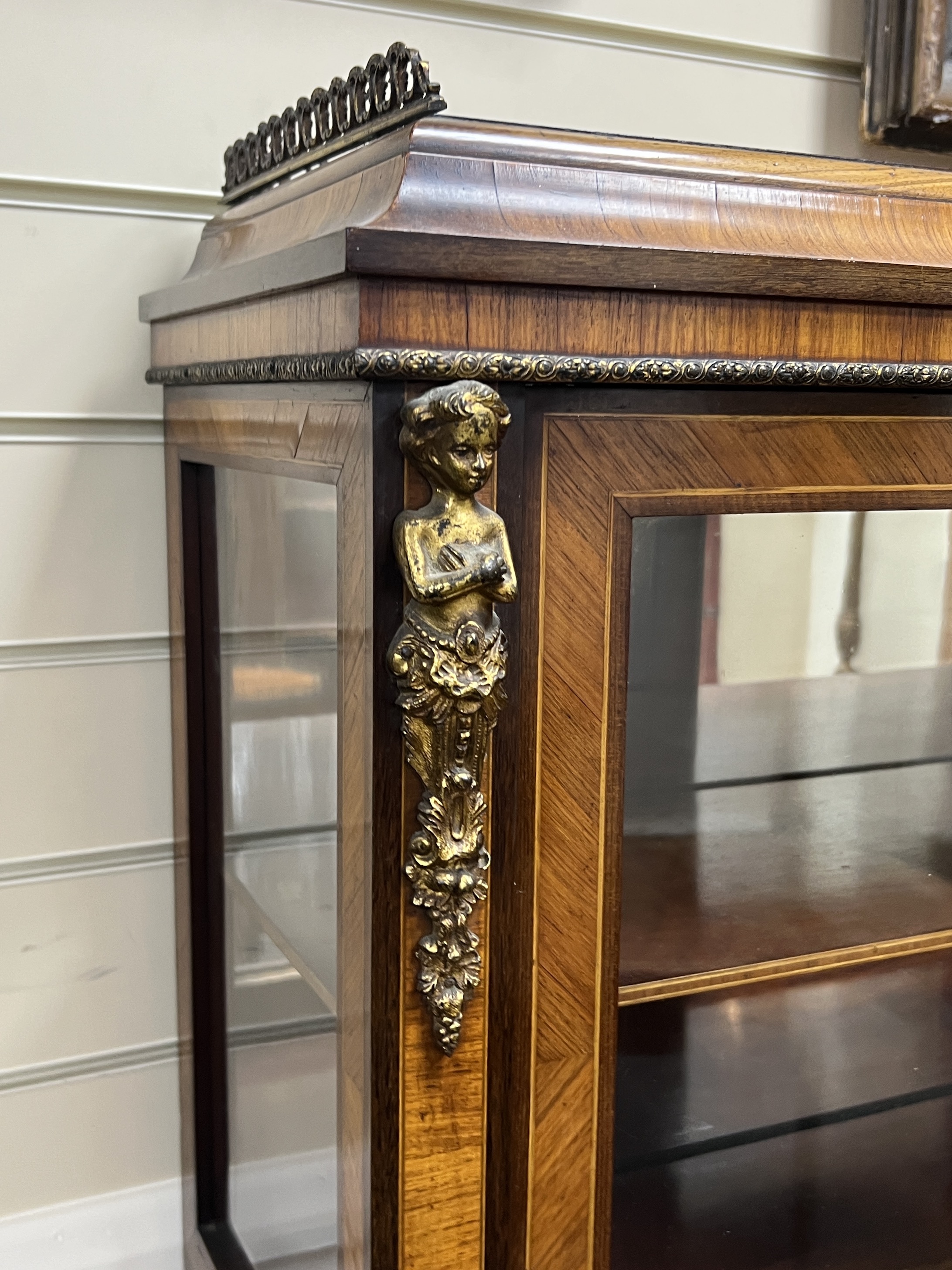 A French kingwood and gilt metal mounted side cabinet, width 82cm, depth 51cm, height 136cm